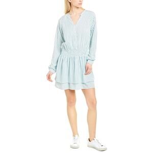 TART Collections Women's Green Stripe Sheila Smocked Waist Long Sleeve V-Neck